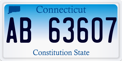 CT license plate AB63607