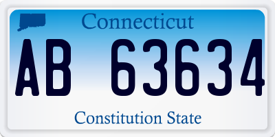 CT license plate AB63634