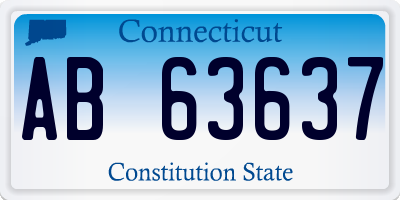 CT license plate AB63637