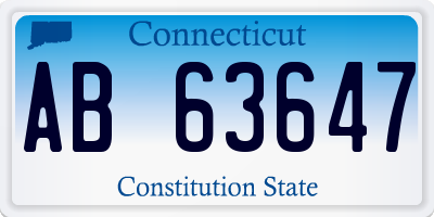 CT license plate AB63647