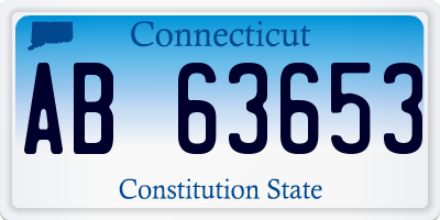 CT license plate AB63653