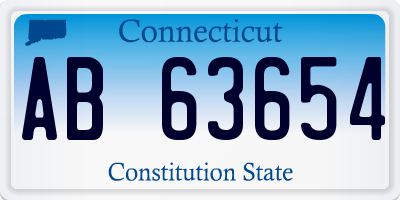 CT license plate AB63654