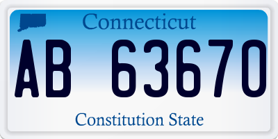 CT license plate AB63670