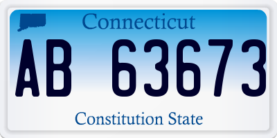 CT license plate AB63673