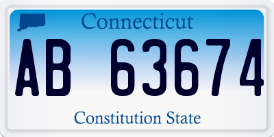 CT license plate AB63674