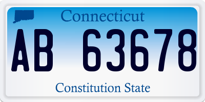 CT license plate AB63678
