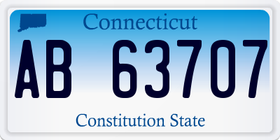 CT license plate AB63707