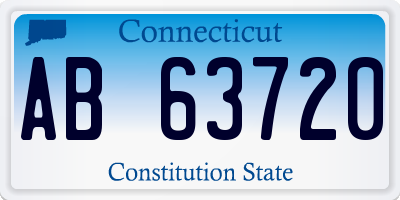 CT license plate AB63720