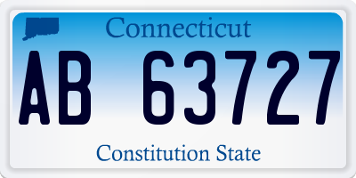 CT license plate AB63727