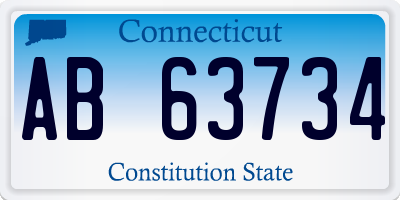 CT license plate AB63734