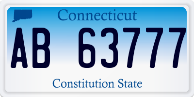 CT license plate AB63777