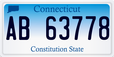 CT license plate AB63778