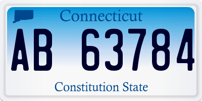 CT license plate AB63784