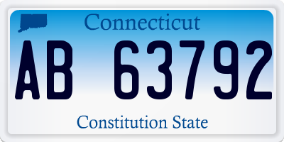 CT license plate AB63792