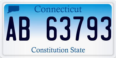 CT license plate AB63793