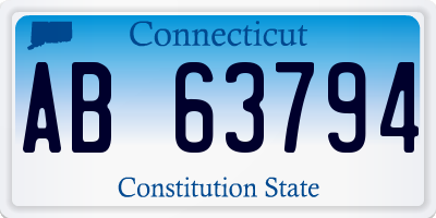 CT license plate AB63794