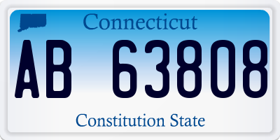 CT license plate AB63808