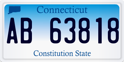 CT license plate AB63818