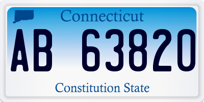 CT license plate AB63820