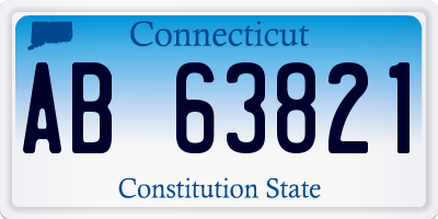 CT license plate AB63821