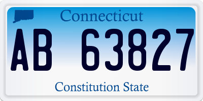 CT license plate AB63827