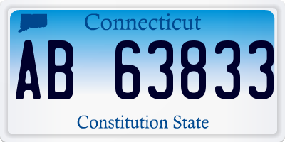 CT license plate AB63833