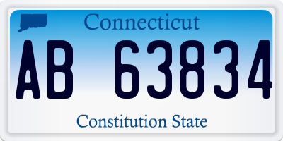 CT license plate AB63834