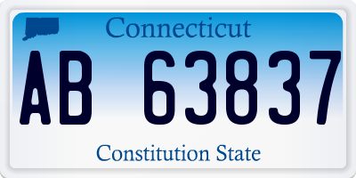 CT license plate AB63837