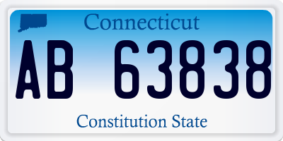 CT license plate AB63838