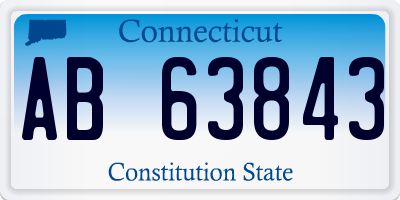 CT license plate AB63843