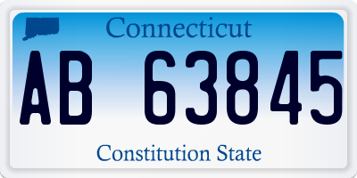 CT license plate AB63845