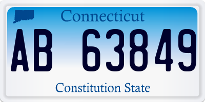 CT license plate AB63849