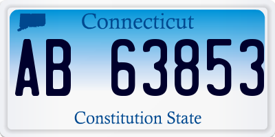 CT license plate AB63853