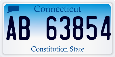 CT license plate AB63854