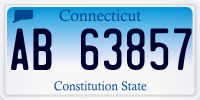 CT license plate AB63857