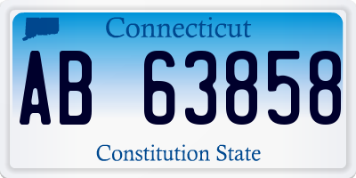 CT license plate AB63858