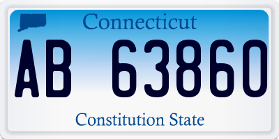 CT license plate AB63860