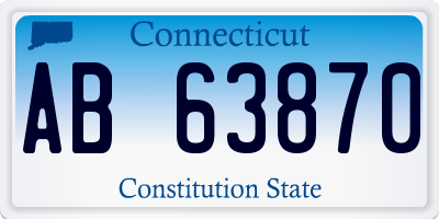 CT license plate AB63870