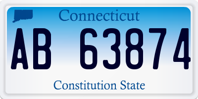 CT license plate AB63874