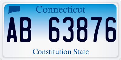 CT license plate AB63876