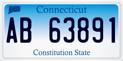 CT license plate AB63891