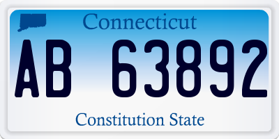 CT license plate AB63892