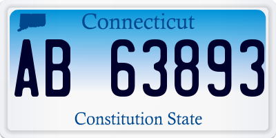 CT license plate AB63893