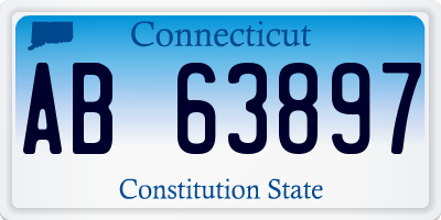 CT license plate AB63897