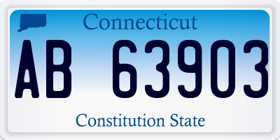 CT license plate AB63903