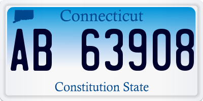 CT license plate AB63908