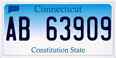 CT license plate AB63909