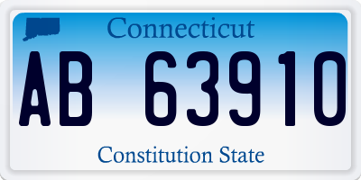 CT license plate AB63910