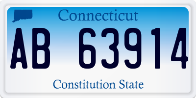 CT license plate AB63914