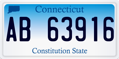 CT license plate AB63916